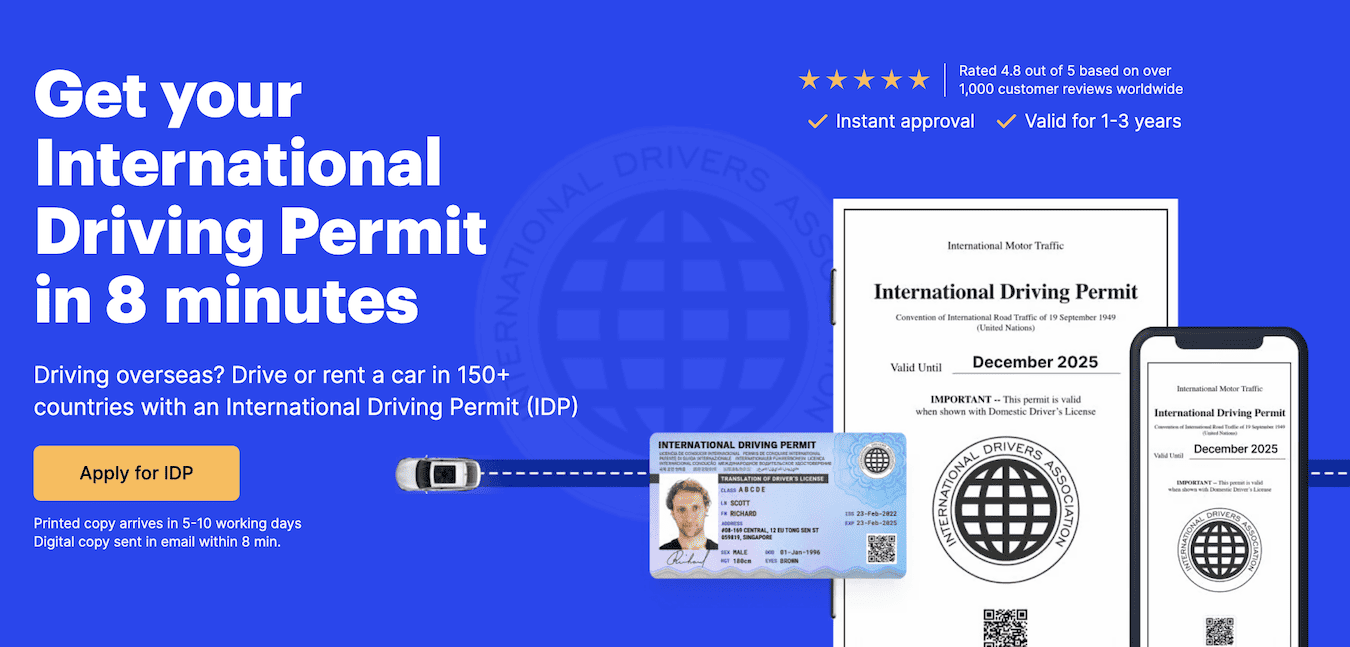 Uma captura de tela do site da International Drivers Association